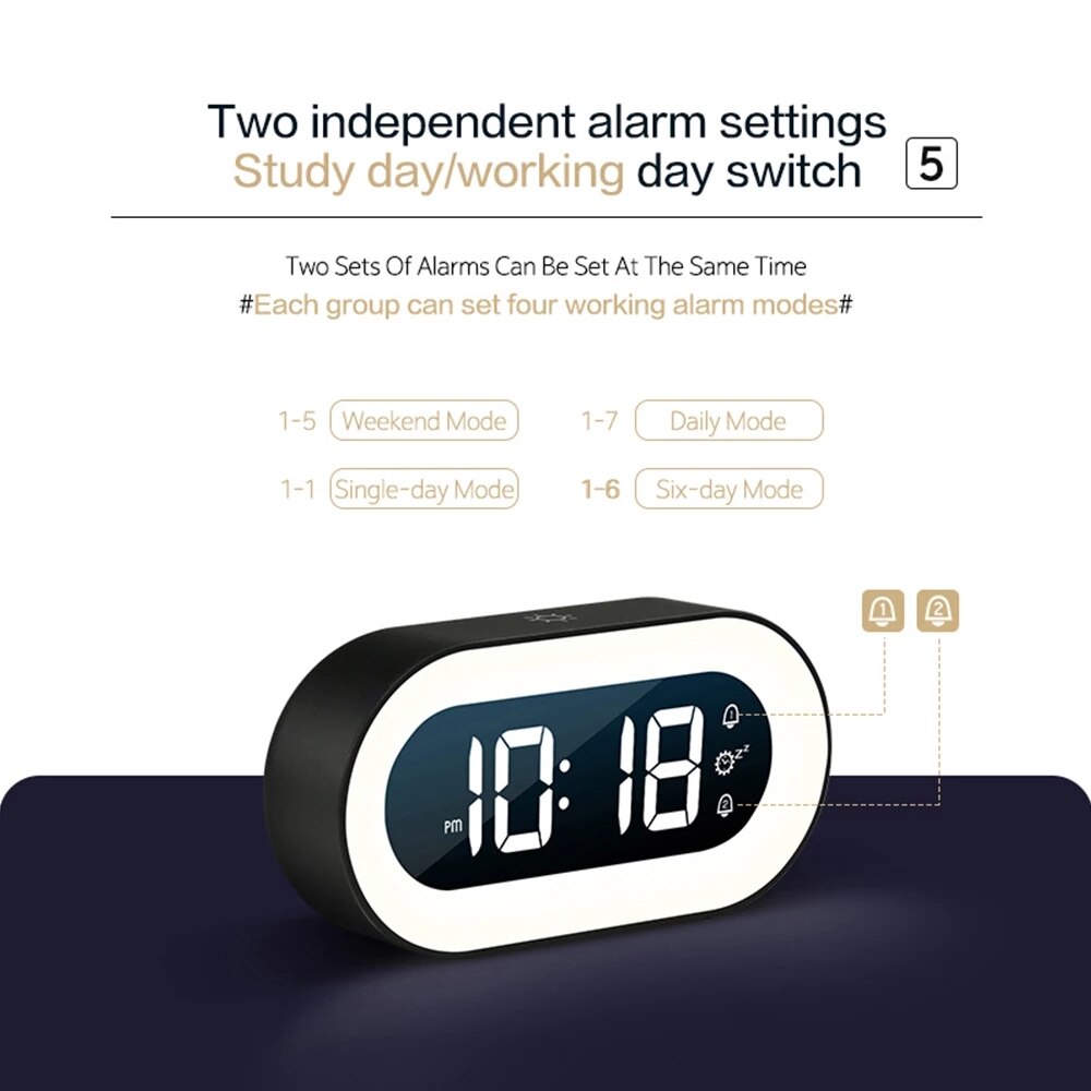 Avtoit | Digital Alarm Clock with Nightlight – Lumino
