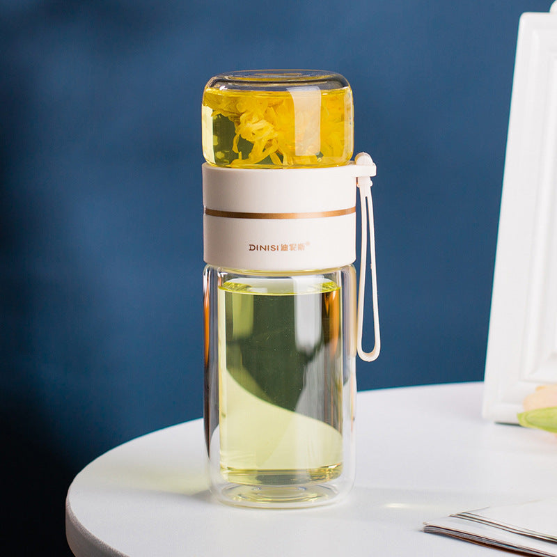 Avtoit | Double-Walled Glass Water Bottle with Tea Infuser - PureBrew