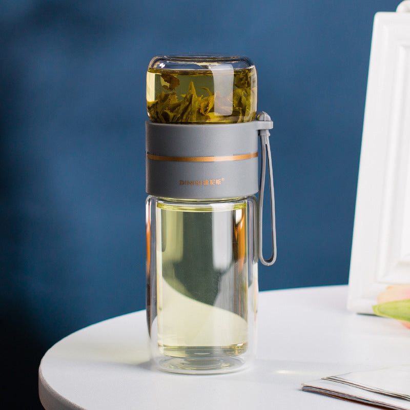 Avtoit | Double-Walled Glass Water Bottle with Tea Infuser - PureBrew