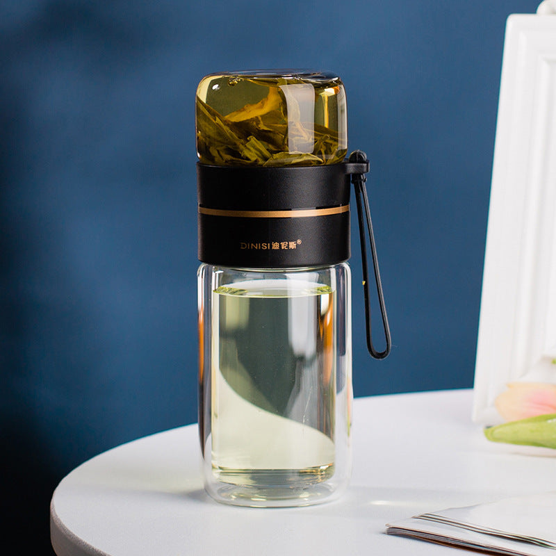 Avtoit | Double-Walled Glass Water Bottle with Tea Infuser - PureBrew