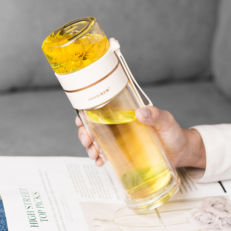Avtoit | Double-Walled Glass Water Bottle with Tea Infuser - PureBrew