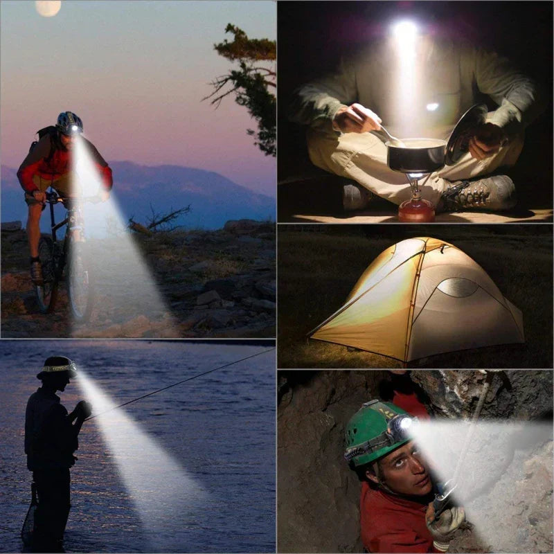 Waterproof Rechargeable LED Headlamp with Adjustable Zoom