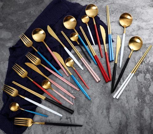 Avtoit | LUXURIOUS STAINLESS STEEL 24-PIECE GOLD-SILVER CUTLERY SET
