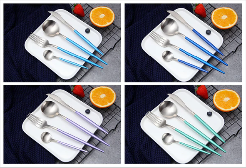 Avtoit | LUXURIOUS STAINLESS STEEL 24-PIECE GOLD-SILVER CUTLERY SET