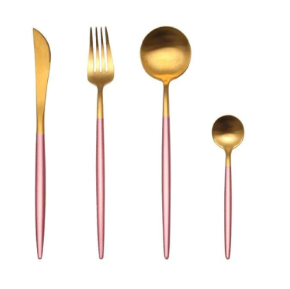 Avtoit | LUXURIOUS STAINLESS STEEL 24-PIECE GOLD-SILVER CUTLERY SET