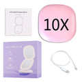 Avtoit | Mini LED 10x Magnification Cosmetic Mirror with Various Light Settings, USB Rechargeable