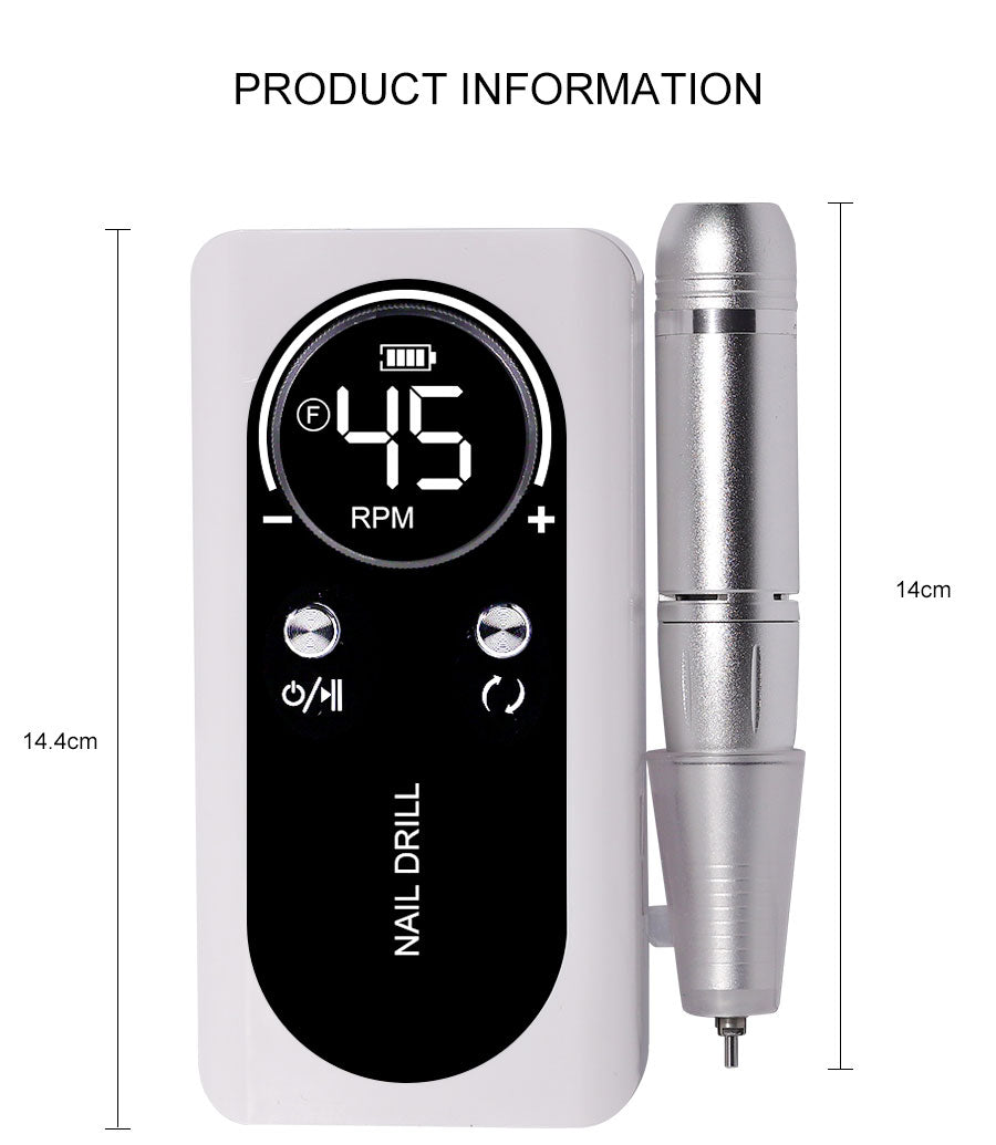 Avtoit | ProNail 45000RPM Electric Nail File – Portable Rechargeable E-File for Manicure & Acrylic Nails | Low Noise
