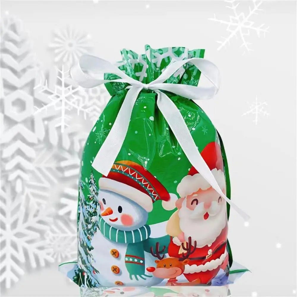 Avtoit | Drawstring Reusable Christmas Gift Bags - Gift Packaging Bag Christmas Decorations