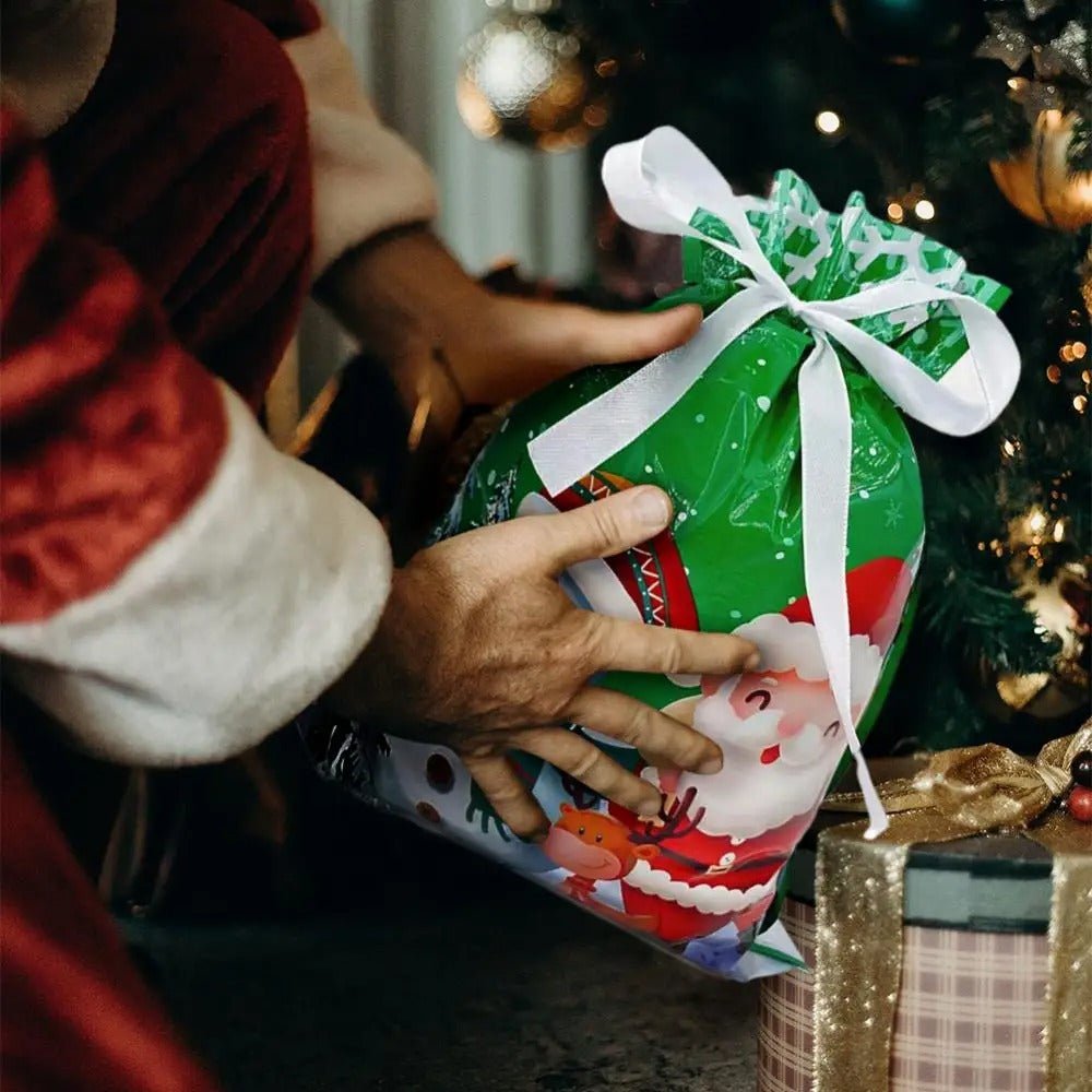 Avtoit | Drawstring Reusable Christmas Gift Bags - Gift Packaging Bag Christmas Decorations
