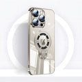 Avtoit | iPhone MagSafe Series | Transparent electroplated rotating stand phone case