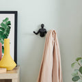 Avtoit | Protruding "Palms Up" Cast Iron Decorative Black Wall Mount Hooks (Set of 2)