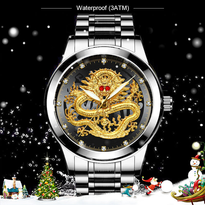 Avtoit | Embossed Golden Dragon Watch
