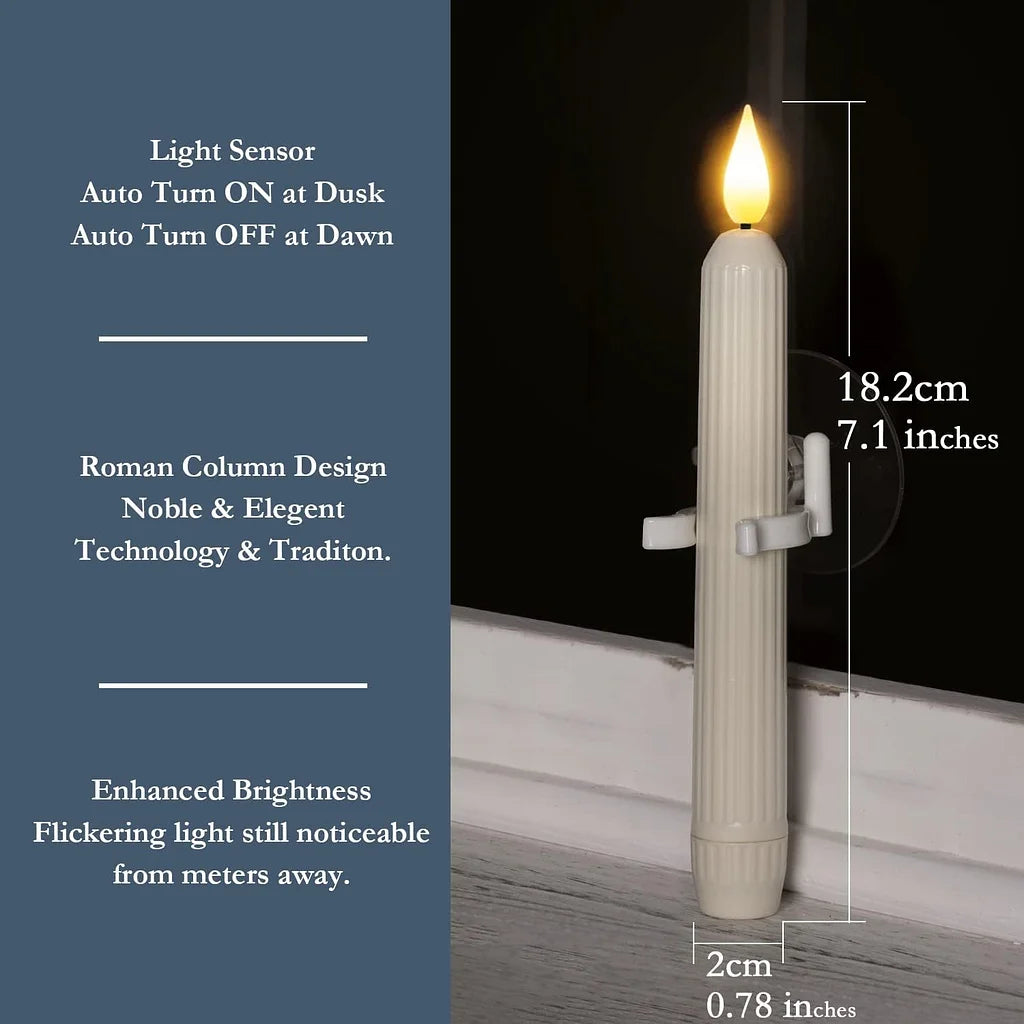 Avtoit | Flameless LED Window Candles with Twilight Sensor, 6 Piece Set