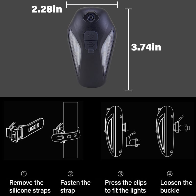 Avtoit | Bicycle fender rear light — Waterproof LED safety light with projection (2 pieces)