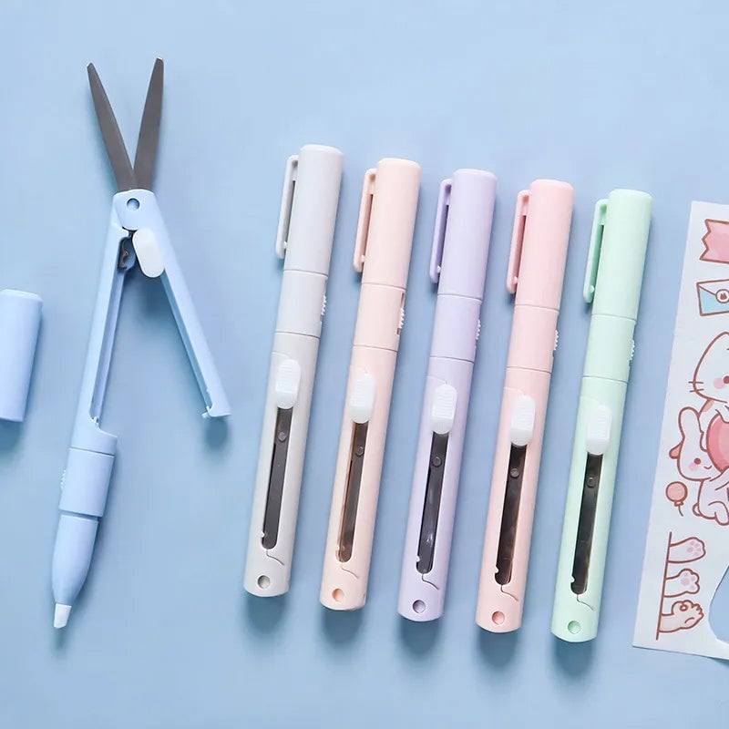 Avtoit | Mini Folding Pen Scissors Graving Knife for Kids