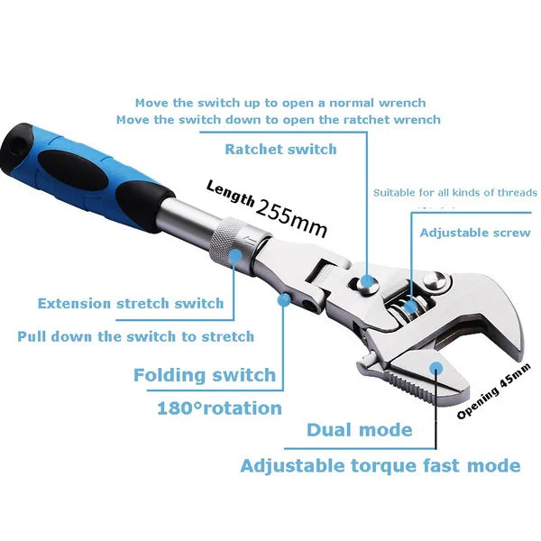 Avtoit | 5 In 1 Telescopic Shaking Head Ratchet Wrench