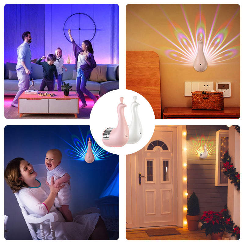 Avtoit | GlowyPeacock – Colourful 3D Wall Lamp with Remote Control and Timer