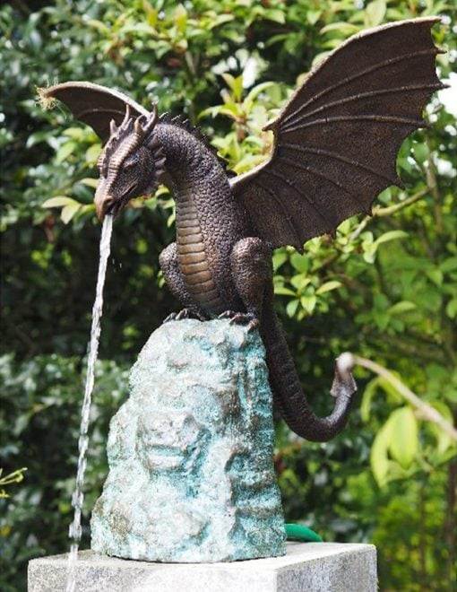 Avtoit | Precision Casting Fire-breathing Dragon Sculpture Waterscape