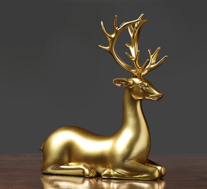 Avtoit | Golden Couple Deer Figurines