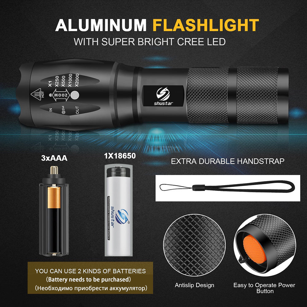 Avtoit | High-Power Waterproof LED Flashlight | 30,000–50,000 Lumens Rechargeable Torch