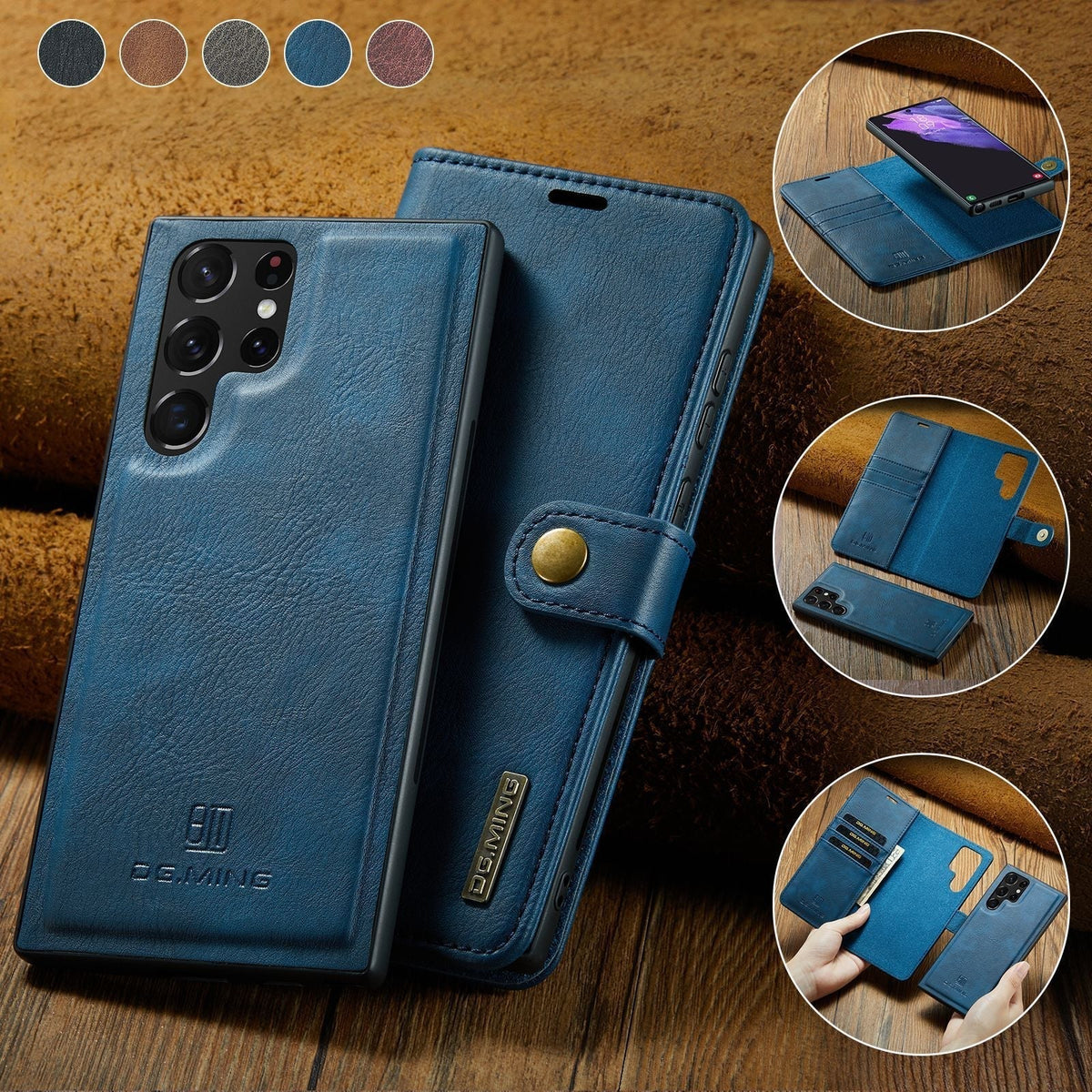 Avtoit | 2 in 1 removable flip leather case for Samsung Galaxy
