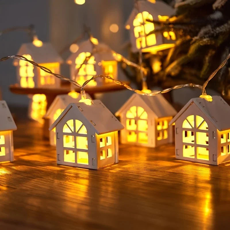 Avtoit | LED fairy lights with mini houses - Decorative Christmas lighting for indoor use