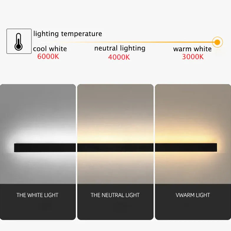 Avtoit | Linear black minimalist LED outdoor wall light