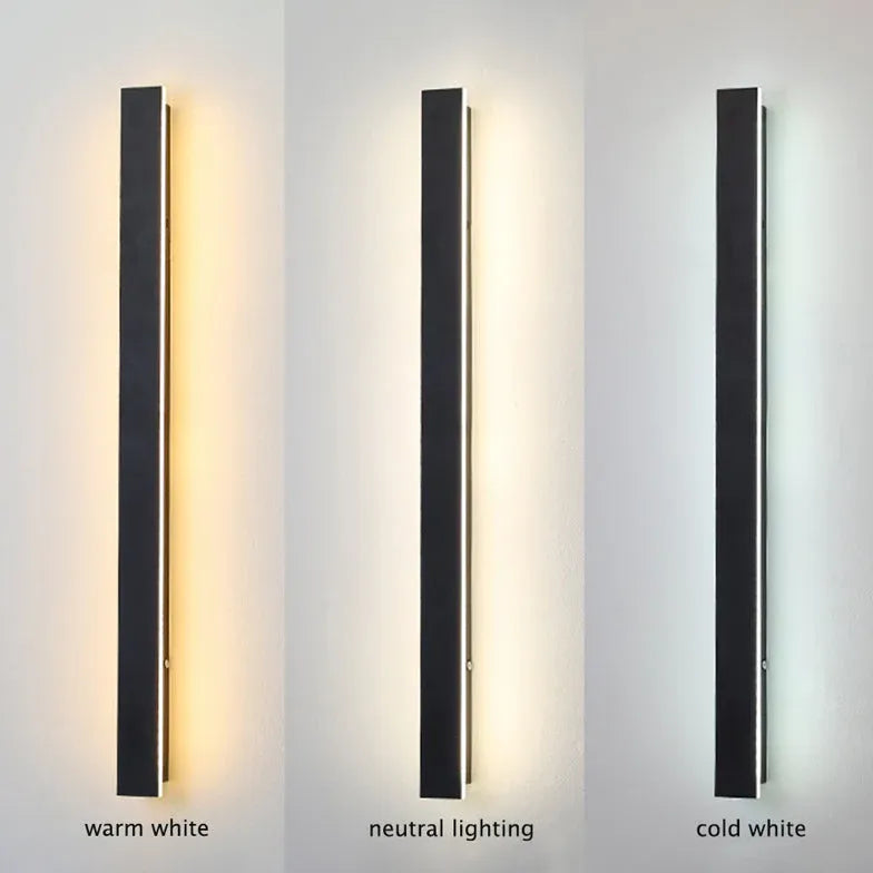 Avtoit | Linear black minimalist LED outdoor wall light