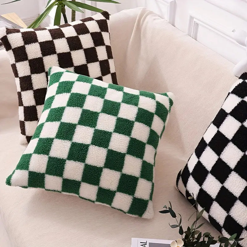 Avtoit | Checkerboard Faux Fur Pillowcase
