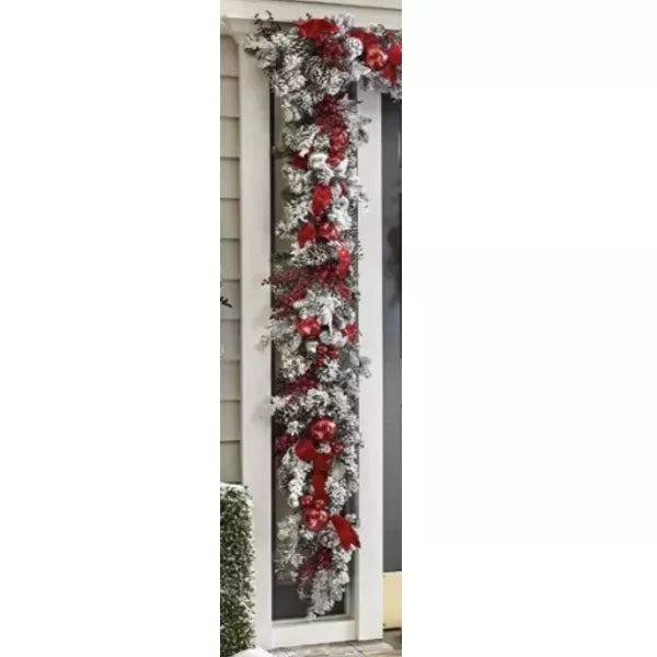Avtoit | Cordless Prelit Holiday Trim | LED Lights, Auto-Timer & Premium Red/White Decor