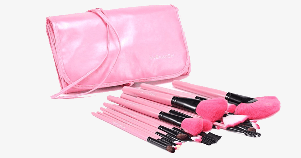 Avtoit | 24-piece Pink Glory Brush Set with free case