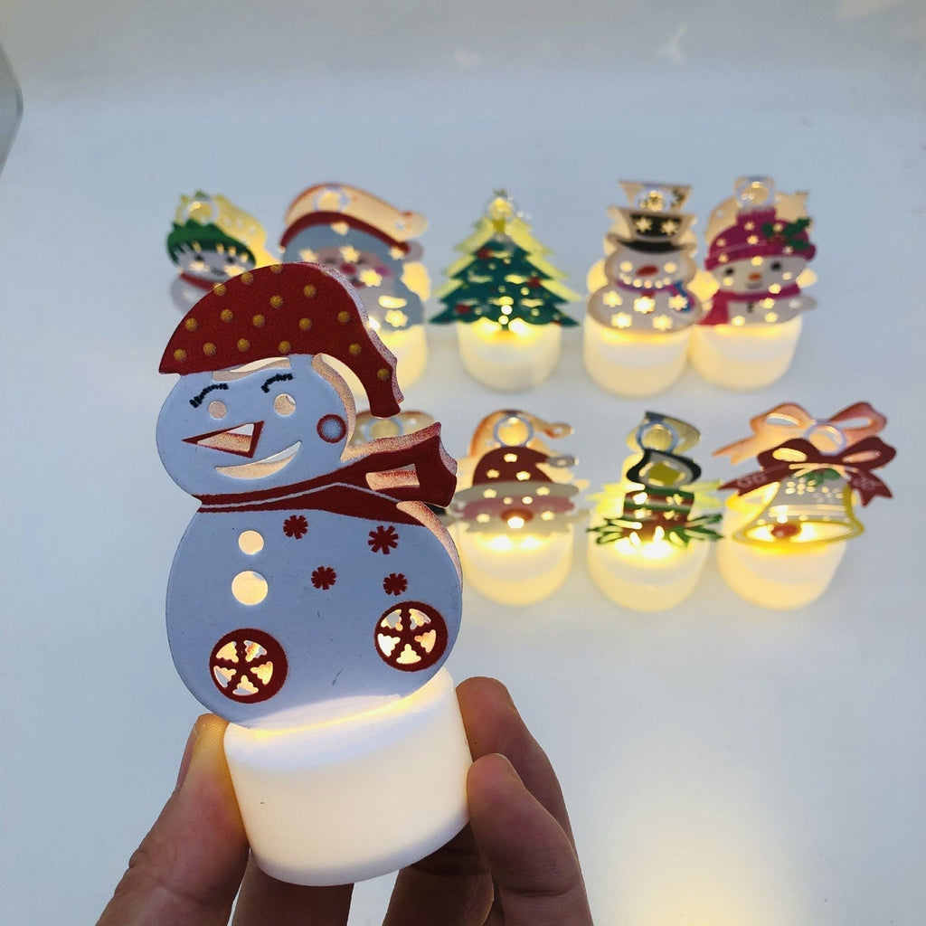 Avtoit | Electronic LED Christmas Candle Lamps - Set of 10 – Adorable Santa, Snowman & Tree Night Lights for Festive Home, Party, & Garden Décor