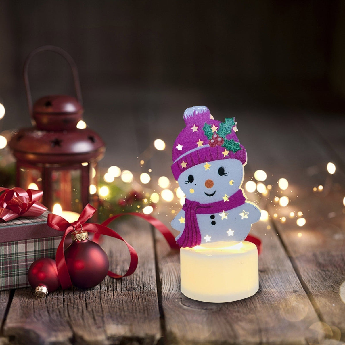 Avtoit | Electronic LED Christmas Candle Lamps - Set of 10 – Adorable Santa, Snowman & Tree Night Lights for Festive Home, Party, & Garden Décor