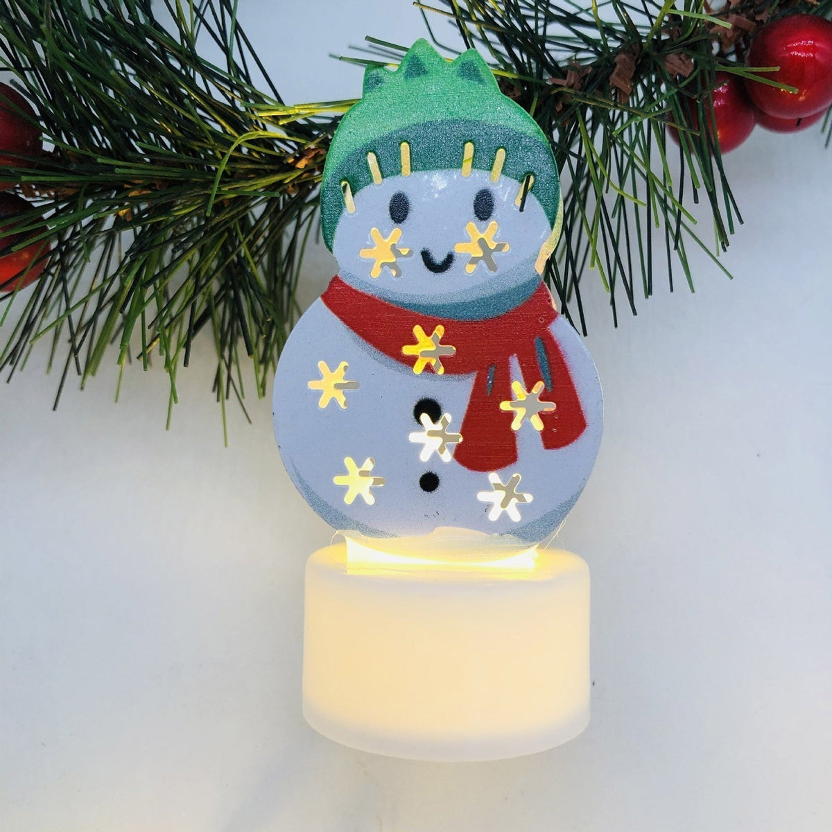 Avtoit | Electronic LED Christmas Candle Lamps - Set of 10 – Adorable Santa, Snowman & Tree Night Lights for Festive Home, Party, & Garden Décor