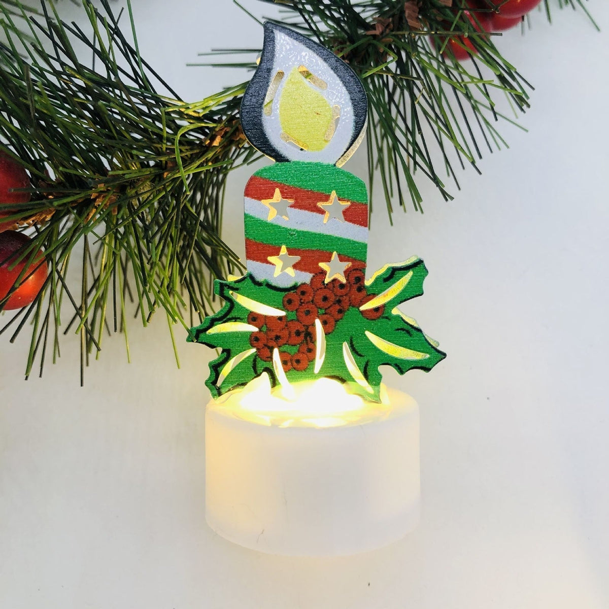 Avtoit | Electronic LED Christmas Candle Lamps - Set of 10 – Adorable Santa, Snowman & Tree Night Lights for Festive Home, Party, & Garden Décor