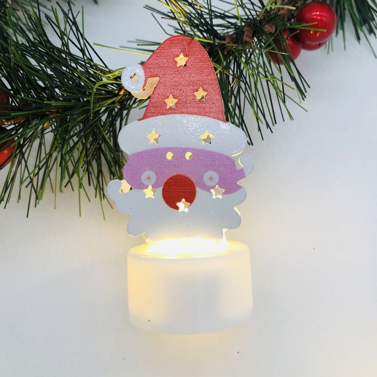 Avtoit | Electronic LED Christmas Candle Lamps - Set of 10 – Adorable Santa, Snowman & Tree Night Lights for Festive Home, Party, & Garden Décor