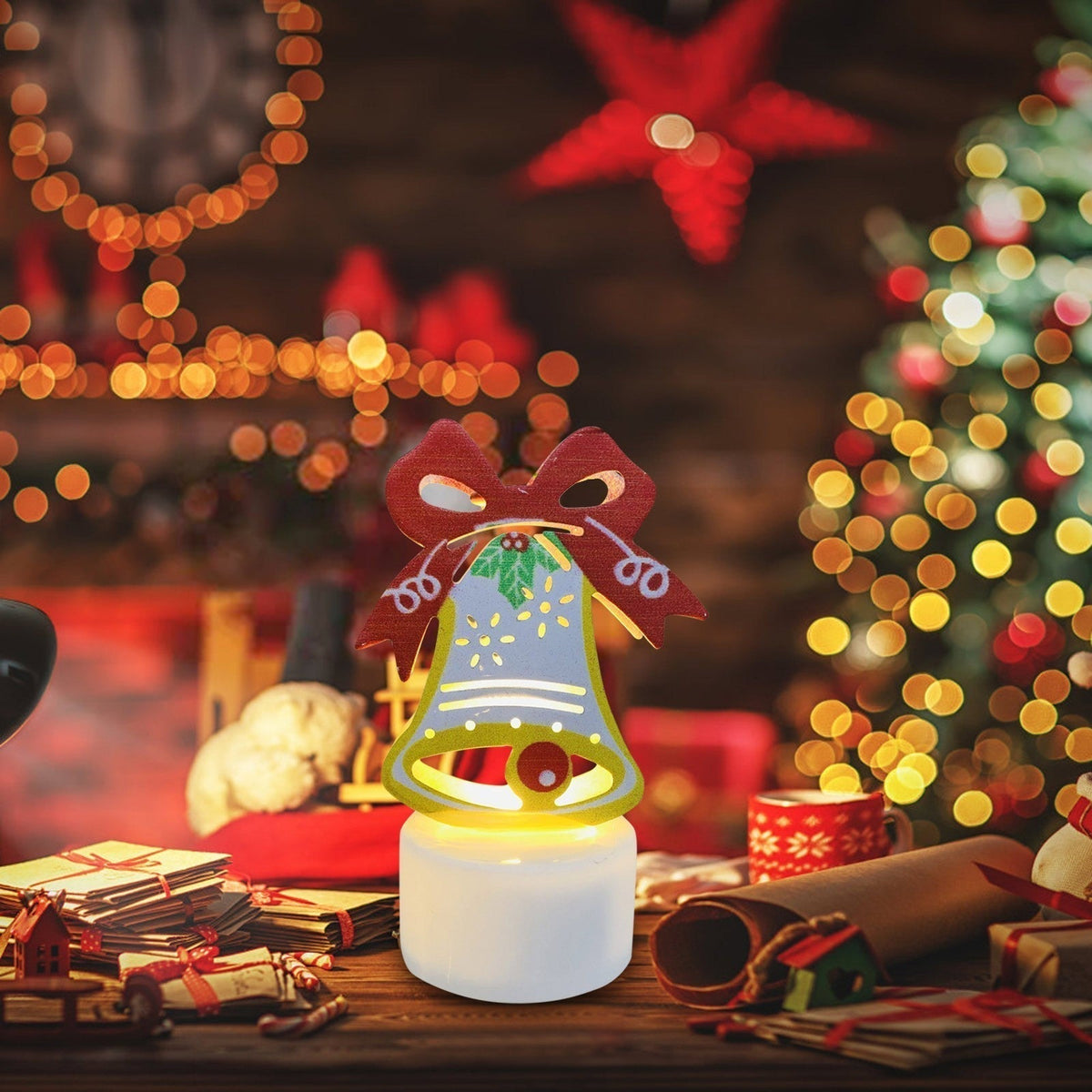 Avtoit | Electronic LED Christmas Candle Lamps - Set of 10 – Adorable Santa, Snowman & Tree Night Lights for Festive Home, Party, & Garden Décor