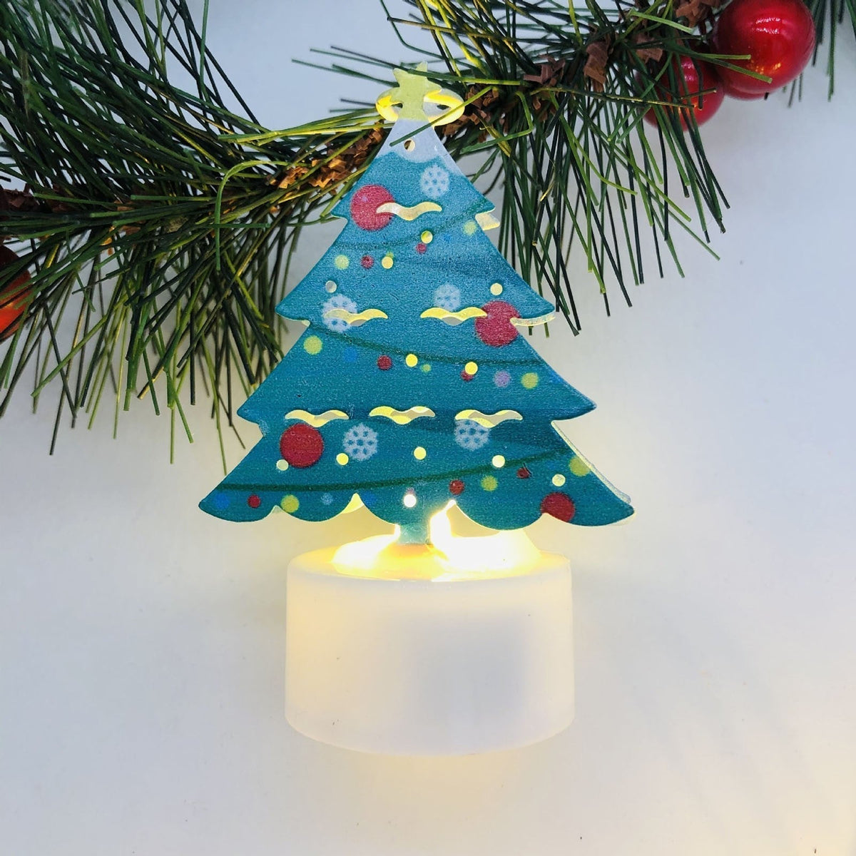 Avtoit | Electronic LED Christmas Candle Lamps - Set of 10 – Adorable Santa, Snowman & Tree Night Lights for Festive Home, Party, & Garden Décor