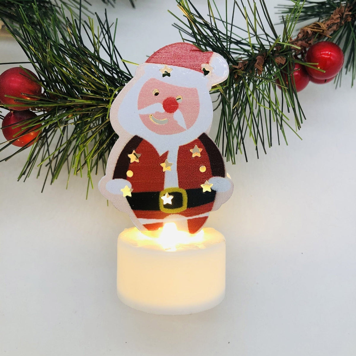 Avtoit | Electronic LED Christmas Candle Lamps - Set of 10 – Adorable Santa, Snowman & Tree Night Lights for Festive Home, Party, & Garden Décor