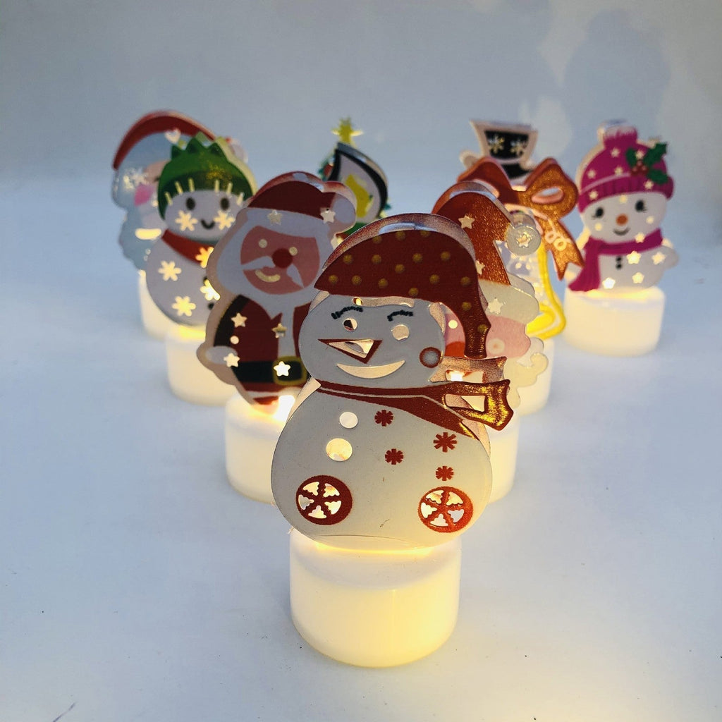 Avtoit | Electronic LED Christmas Candle Lamps - Set of 10 – Adorable Santa, Snowman & Tree Night Lights for Festive Home, Party, & Garden Décor
