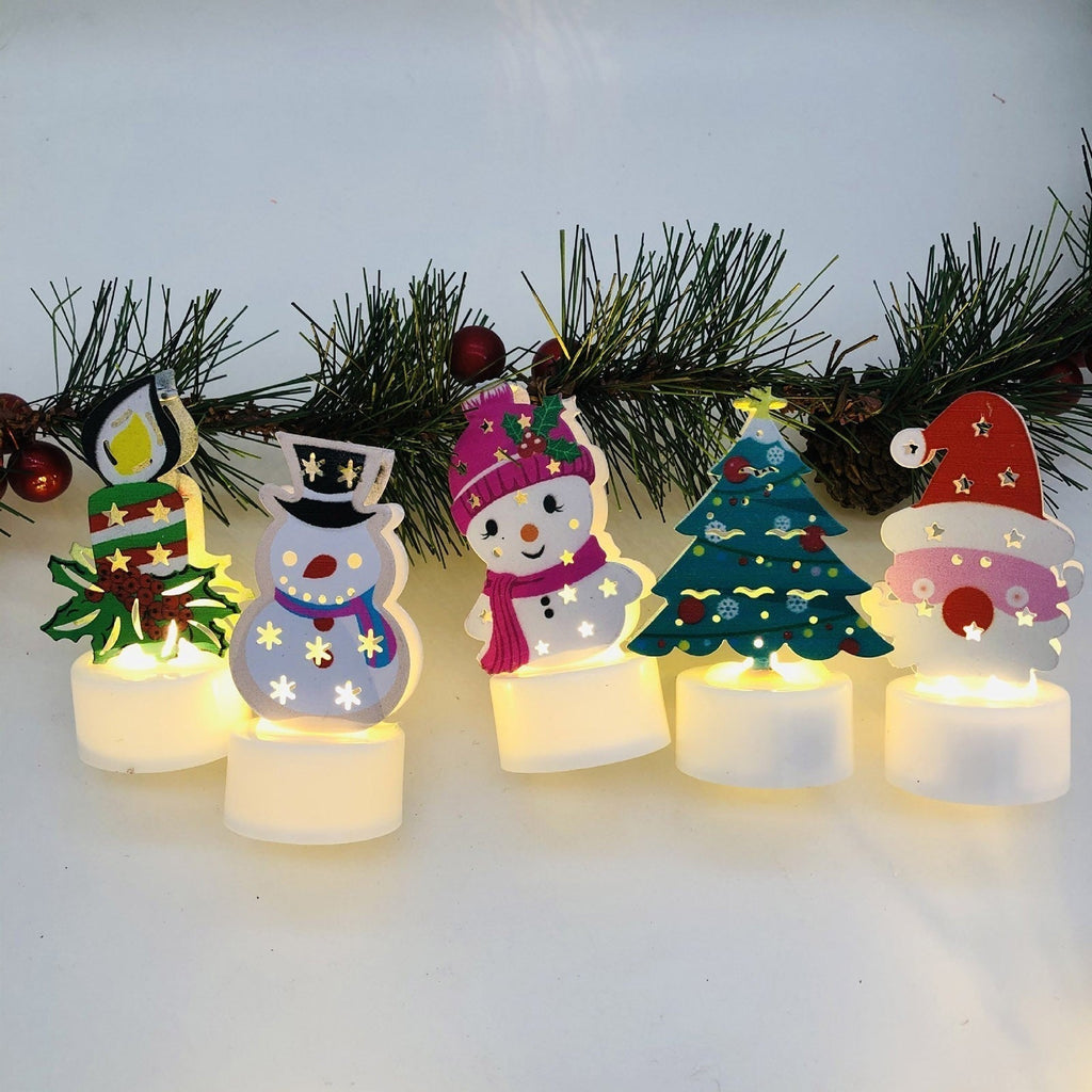 Avtoit | Electronic LED Christmas Candle Lamps - Set of 10 – Adorable Santa, Snowman & Tree Night Lights for Festive Home, Party, & Garden Décor