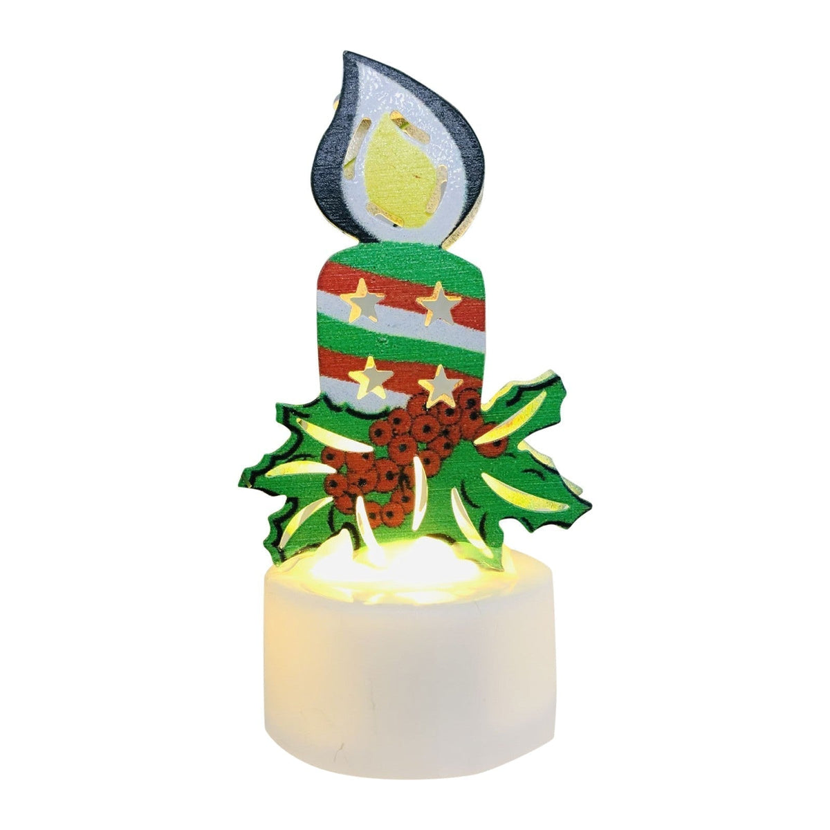 Avtoit | Electronic LED Christmas Candle Lamps - Set of 10 – Adorable Santa, Snowman & Tree Night Lights for Festive Home, Party, & Garden Décor