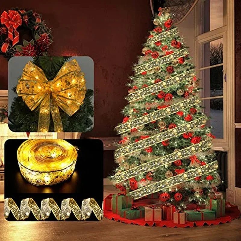Avtoit | Enchanting Ribbon Fairy Lights – Christmas Tree Ornaments & Home Décor for a Magical New Year’s Celebration!