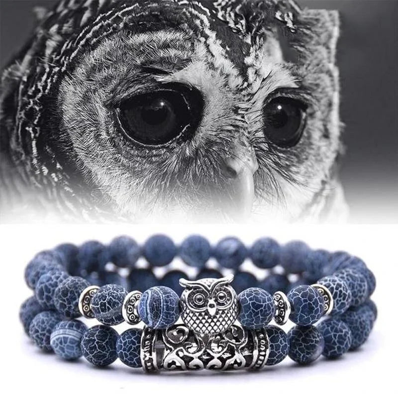 Avtoit | Owl Charm Natural Stone Bracelet