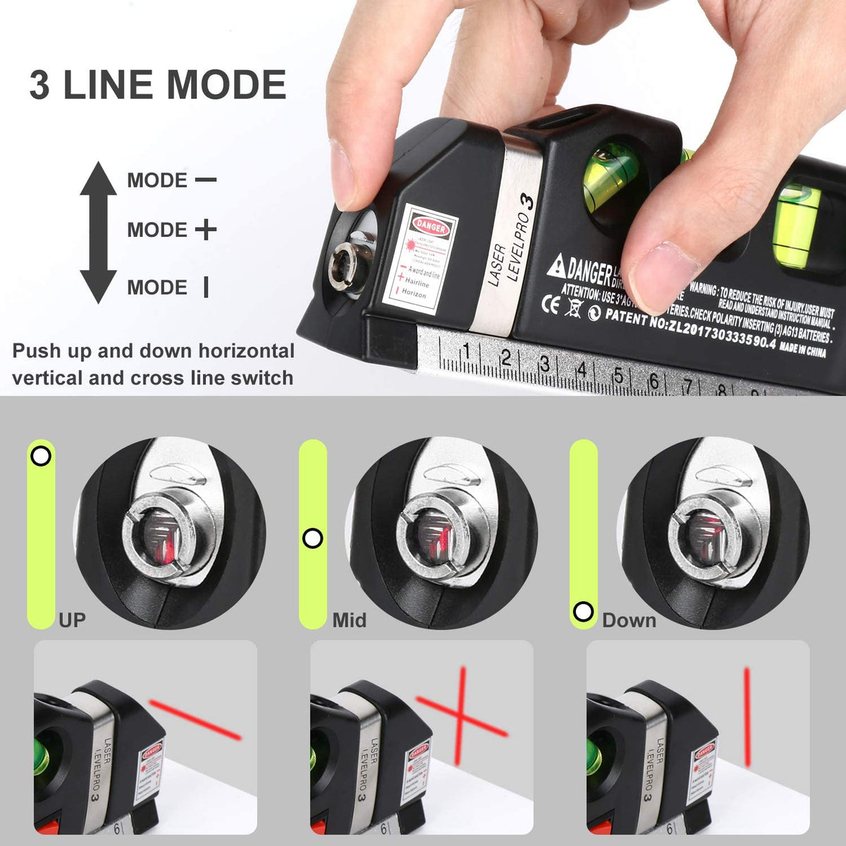 Avtoit | Laser Level Ruler Multi-functional Household Infrared Decoration (Black)