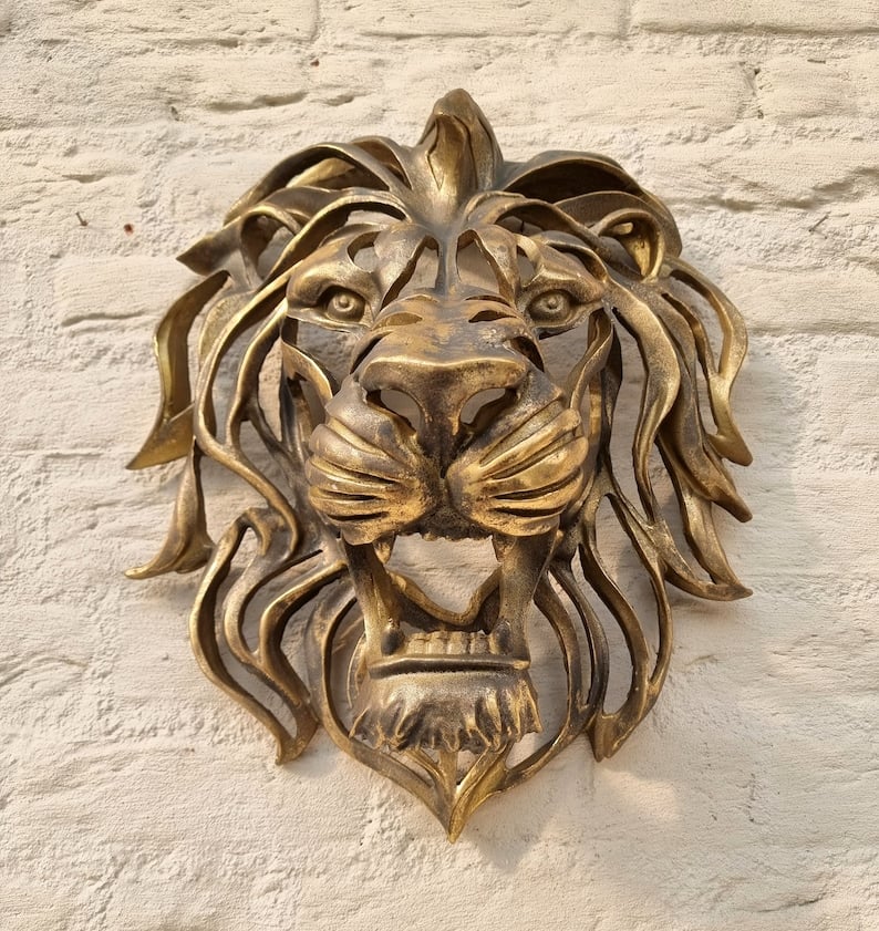 Avtoit | Rare Find-Large Lion Head Wall Mounted Art Sculpture