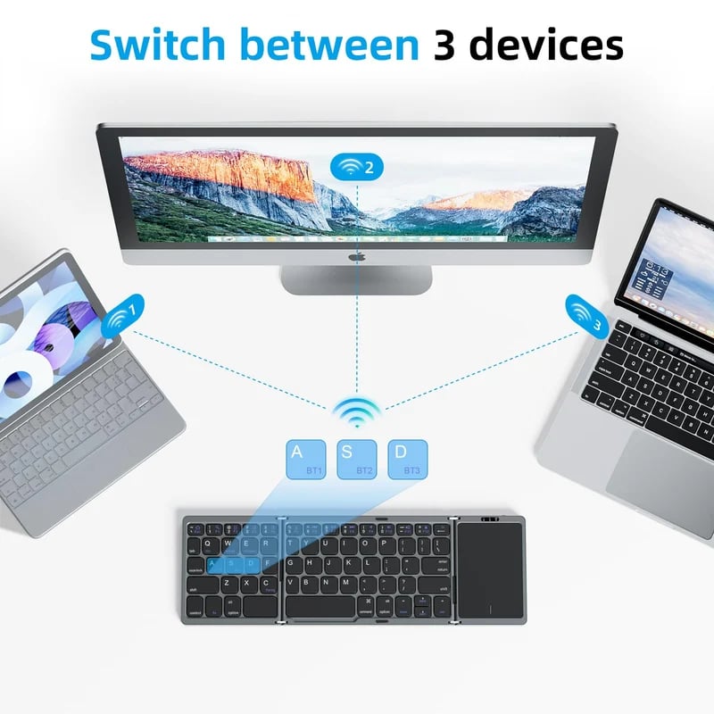 Avtoit | Foldable Bluetooth Keyboard with Touchpad