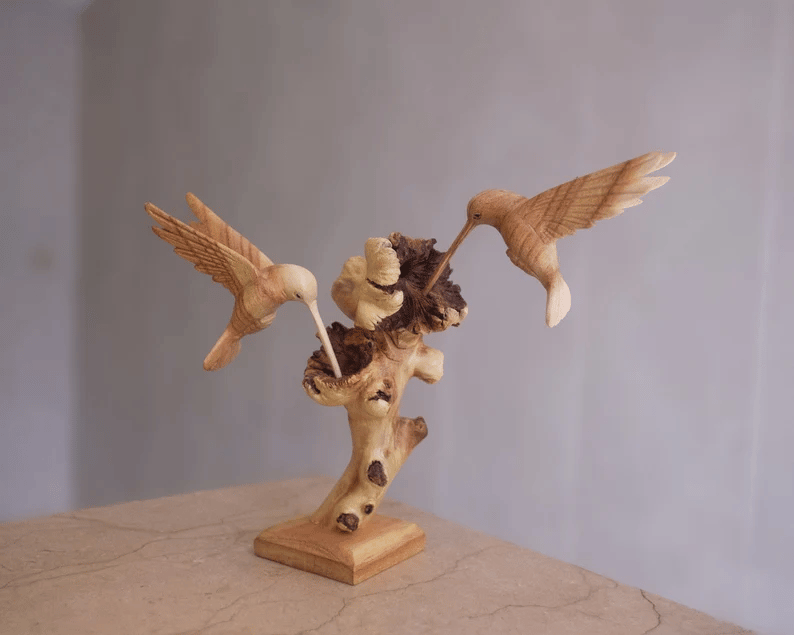 Avtoit | Hummingbird Feeding on a Flower, Handmade Sculpture
