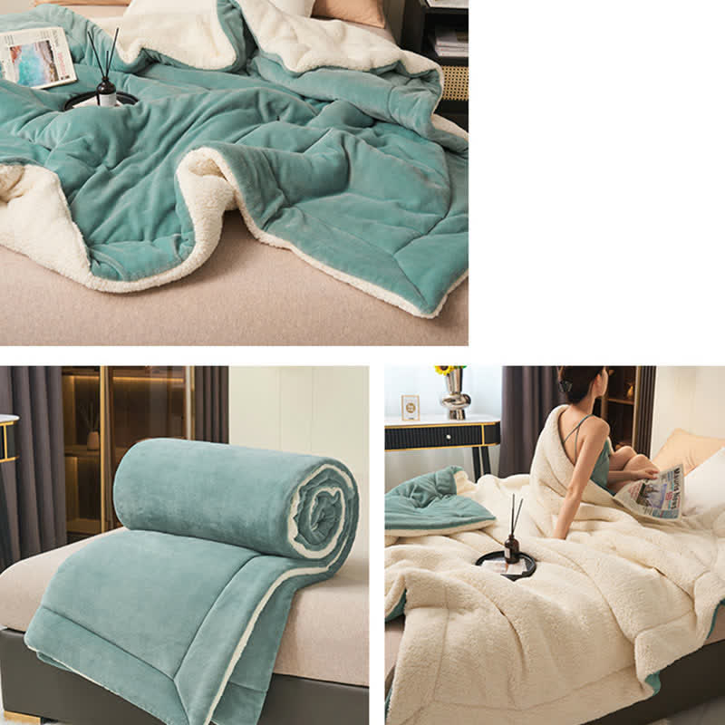 Avtoit | Solid thick double-sided velvet cube blanket