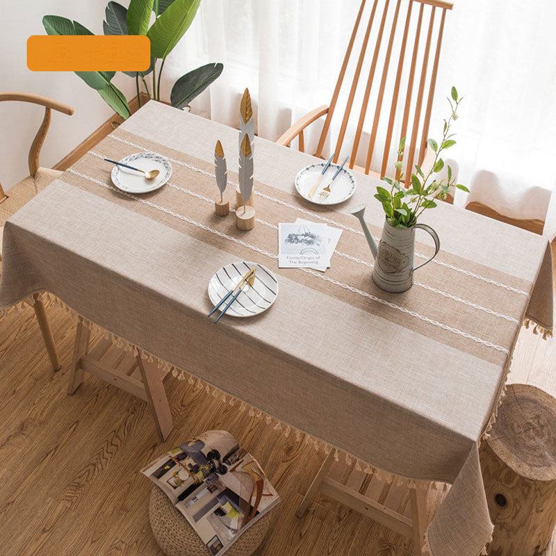 Avtoit | Waterproof Oil-resistant Rectangular Tablecloth Cotton Linen Wrinkle-resistant Tablecloth for Kitchen Dining Room Buffet Party